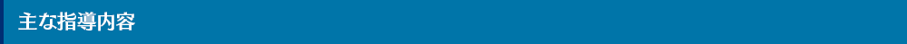 主な指導内容